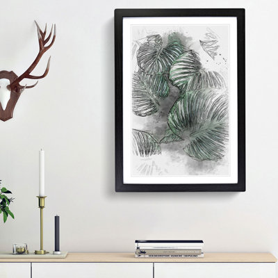 Gathered Green Plant Leaves in Abstract - Framed Print