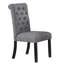 2 chaises de salle à manger en tissu de couleur gris anthracite, style transitionnel avec coussin en mousse et housse de tapis à revêtement roulé