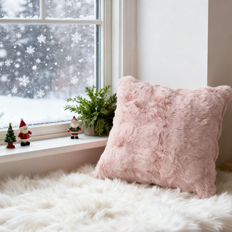 Cotton Rectangular Backrest Pillow Case, Pink