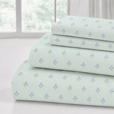 Ensemble de draps 4 pièces en microfibre ultra douce Modern Threads avec poches profondes, couleurs unies et imprimés