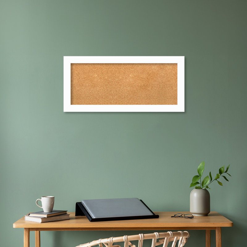 Petit tableau d'affichage mural en liège Basic, H 19 po x l 27 po x P 1 po, Bois blanc