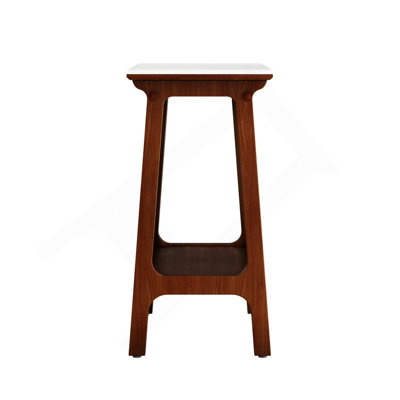 Table d'appoint rétro ardoise rétro brun rougeâtre avec tablette de rangement, petite table de bout pour le salon, petits espaces, maison de ferme, table de chevet mince