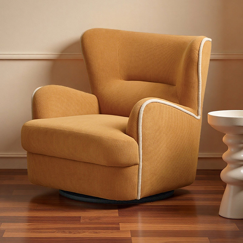 Ergonomic 360° Swivel Single Leisure Recliner, Yellow