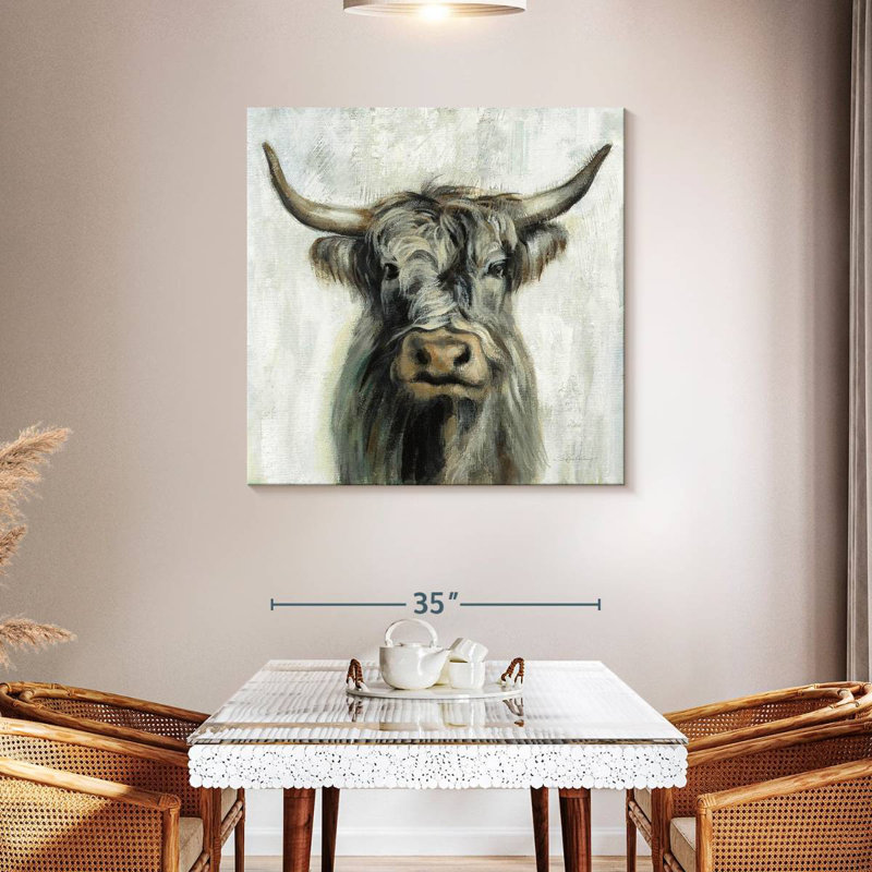 Crowle Highland Cow Portrait, H 39 po x l 39 po