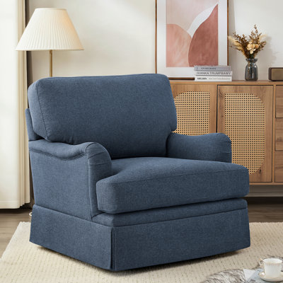 Madelina 32.7" W Swivel Armchair with Round Arms