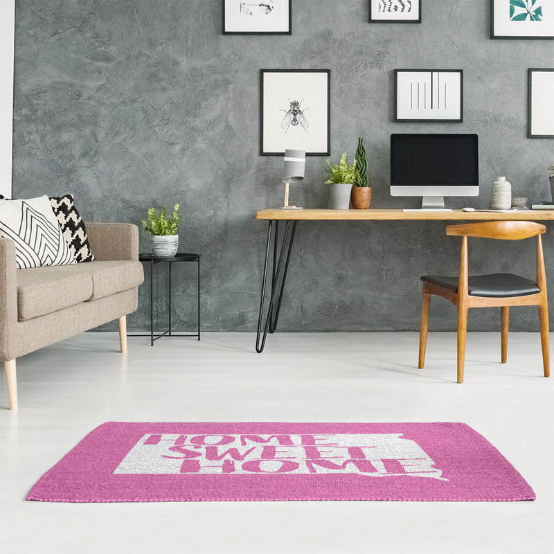 Tapis de zone rose pour la maison South Dakota, Rectangle 2 pi x 3 pi