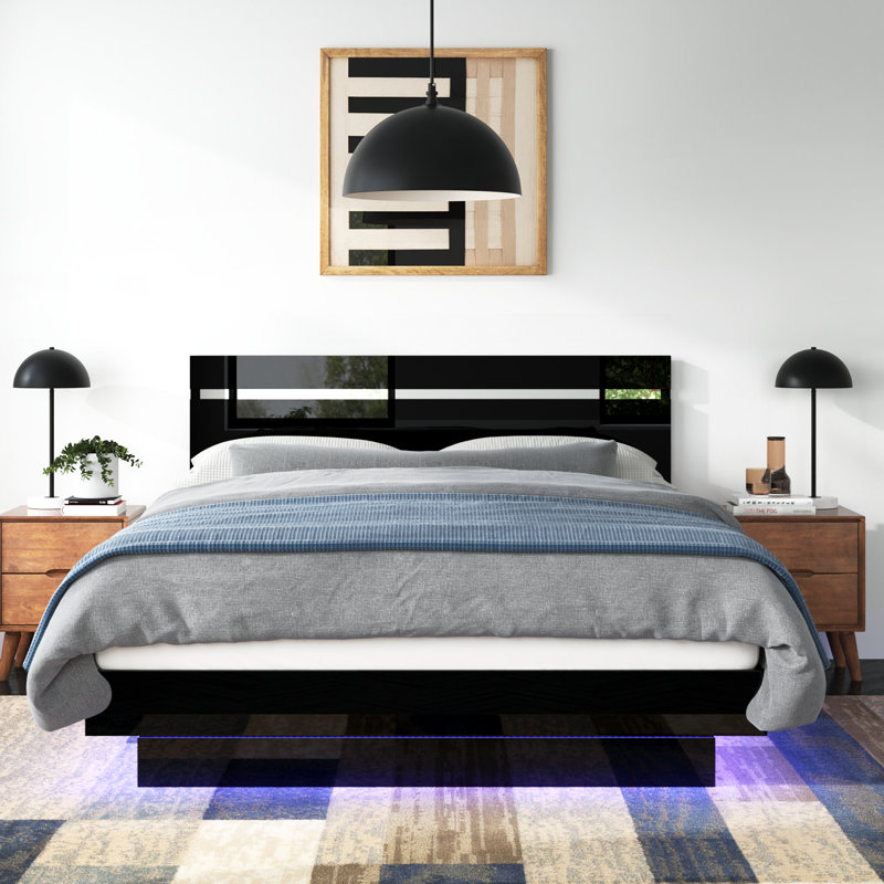 Arosh Solid Wood Platform Bed, Queen