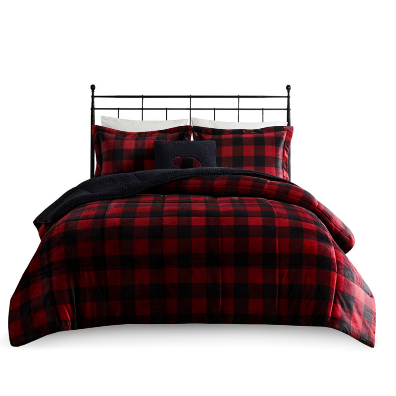 Édredon double avec envers et look chic pour le lit, luxueux, Édredon double + 2 taies décoratives standard +