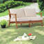 Canapés de patio durables en bois d'acacia, style Mid-Century pour les réceptions en plein air
