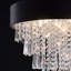 Lustre en cristal de style moderne de 18 pouces avec abat-jour en velours imitation finition noire, avec fonction de hauteur réglable, base G9 à 8 lumières