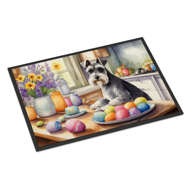 Decorating Easter Schnauzer Doormat, 24" W x 36" L