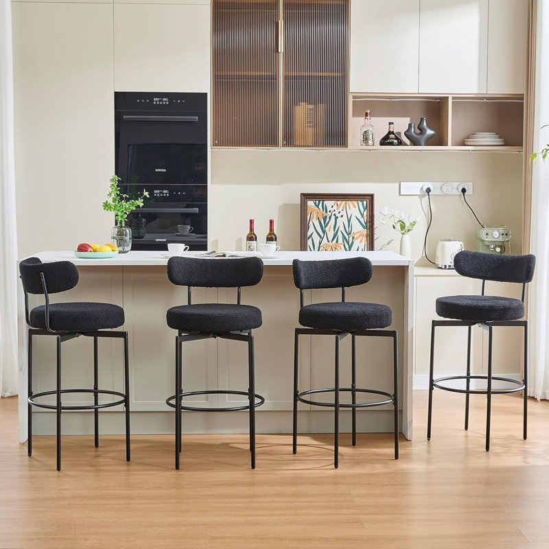 Ensemble de 4 tabourets pivotants, Noir