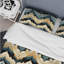 Literie à motif de chevrons beige et bleu-1196682378