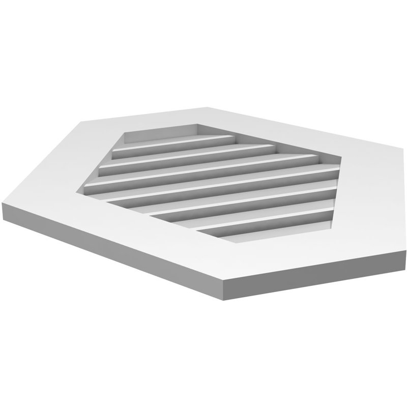 Évent horizontal fonctionnel à pignon en uréthane à surface horizontale Signature, H 26 po x l 24 po x P 1 po