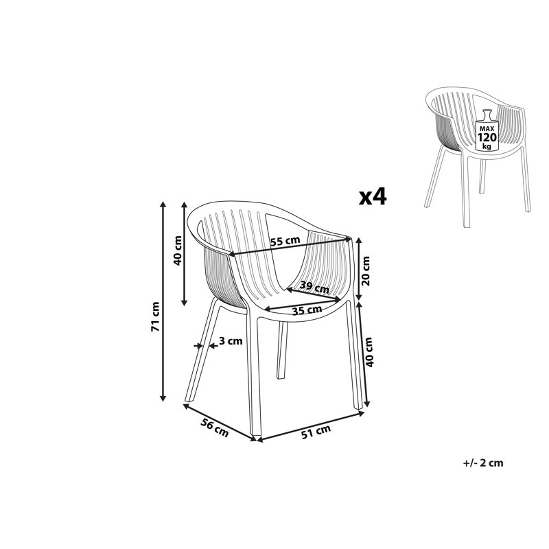 Anjali Stacking Patio Dining Armchair, White