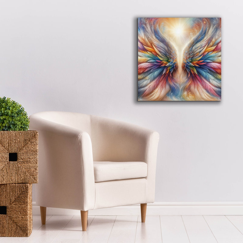  «Wings Of Light 1» par Rey Klimt, art mural sur toile, 26 po x 26 po, H 26 po x l 26 po