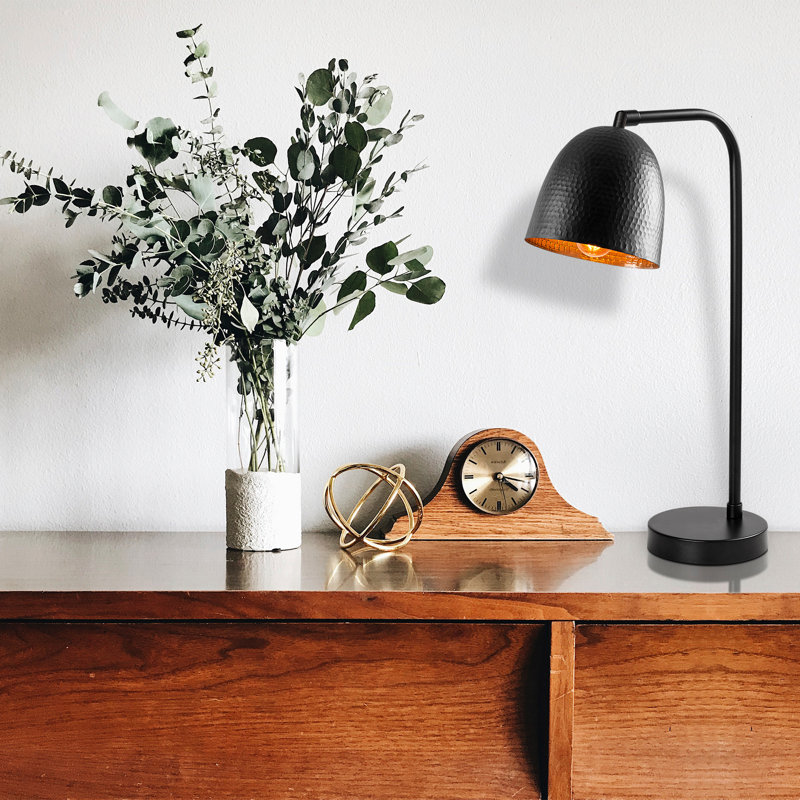 Lampe de table en métal Winta, Noir, Noir