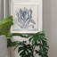 Indigo Floral On Linen I-Premium Framed Print - Ready To Hang - Single Picture Frame Print-446538254-446538253-446501558