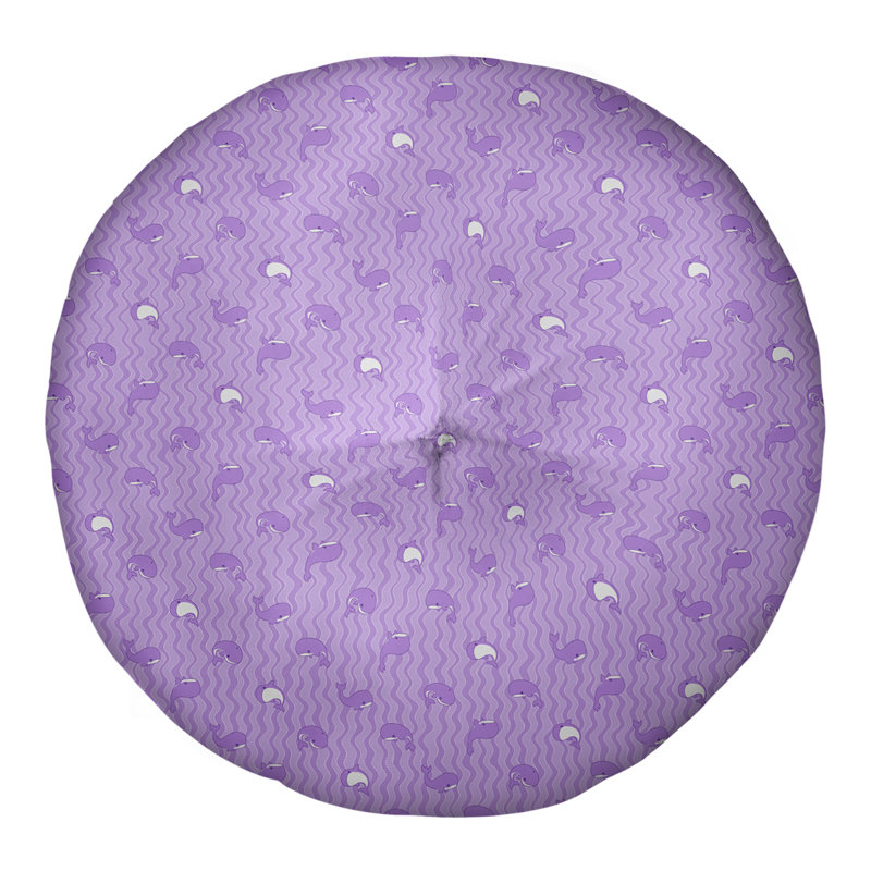 Coussin de sol baleines, 30 po x 30 po, Violet