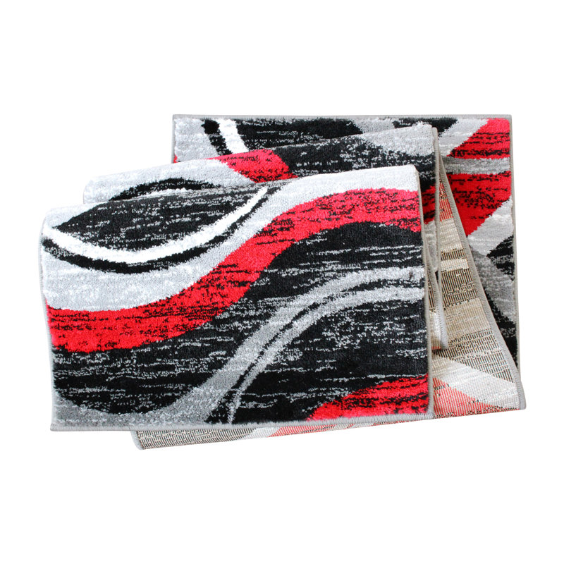 Skjalm Modern Ripple Design Abstract Area Rug, Runner 2' x 7'3"