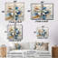 Abstrait fleur de magnolia blanc, bleu ambre - art mural bleu-114717763-114717764-114717759