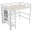 Lit mezzanine double avec tablettes multifonctionnelles et bureau sous le lit-1997130134
