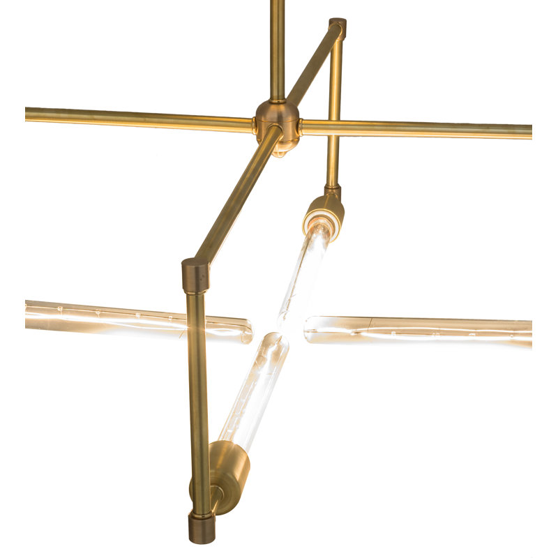 4 - Light Semi Flush Mount, Satin Brass