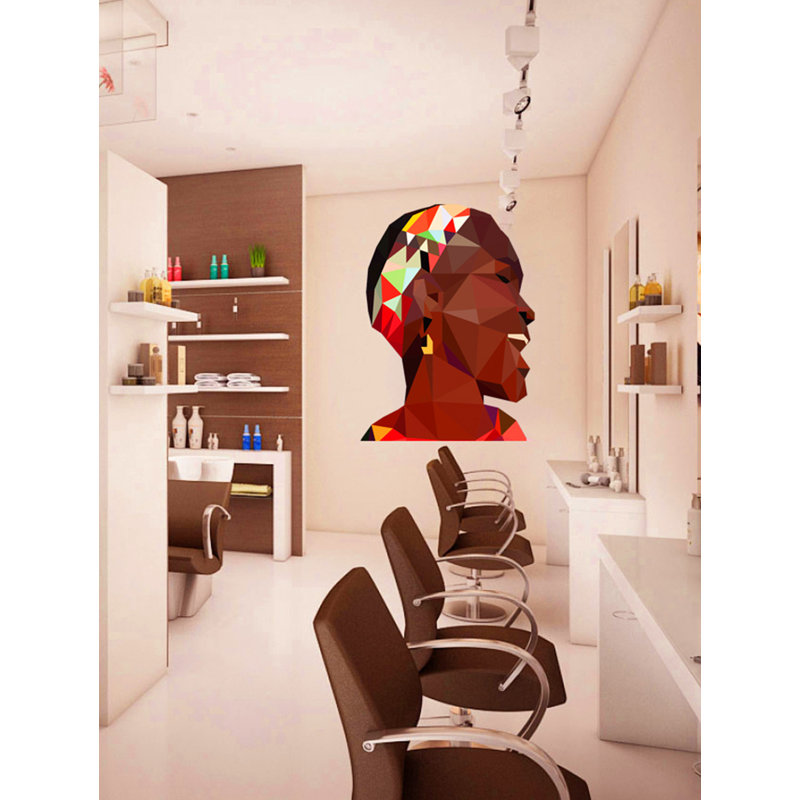 Adhésif décoratif femme polygonale élégante, H 46 po x l 55 po