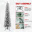 Arbre de Noël enneigé 7 pi - Arbre en PVC mince avec 469 pointes enneigées, conception peu encombrante, effet de neige réaliste, support en métal robuste, installation facile-542142225