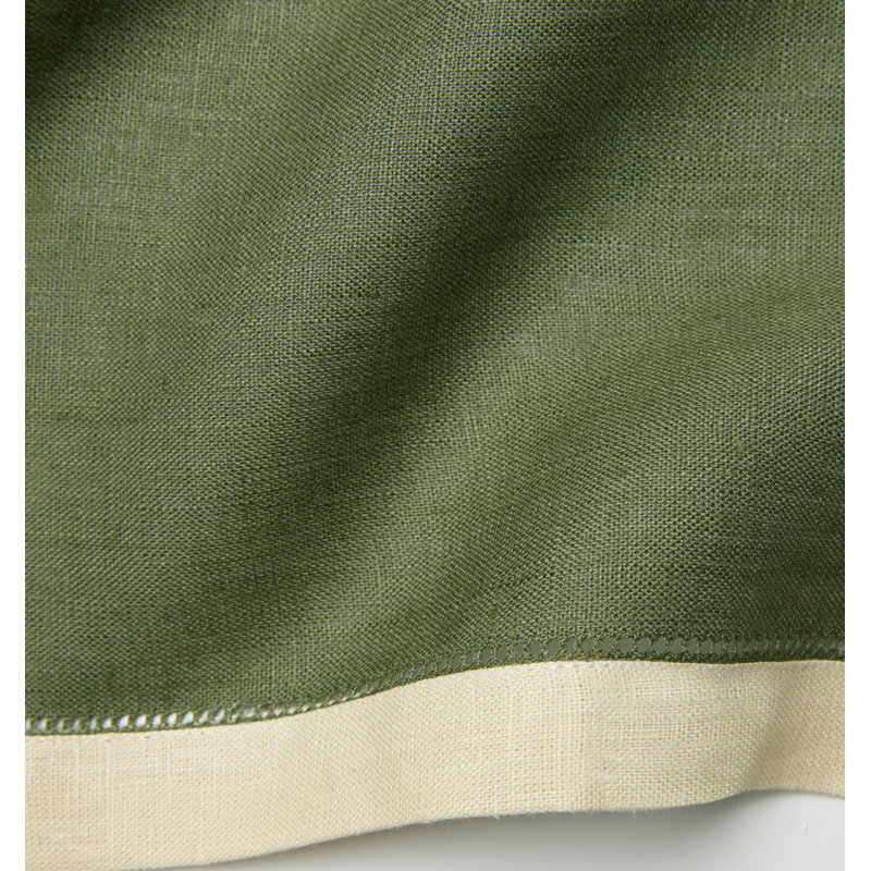 Roma Linen Square Napkins, Sage/Stone