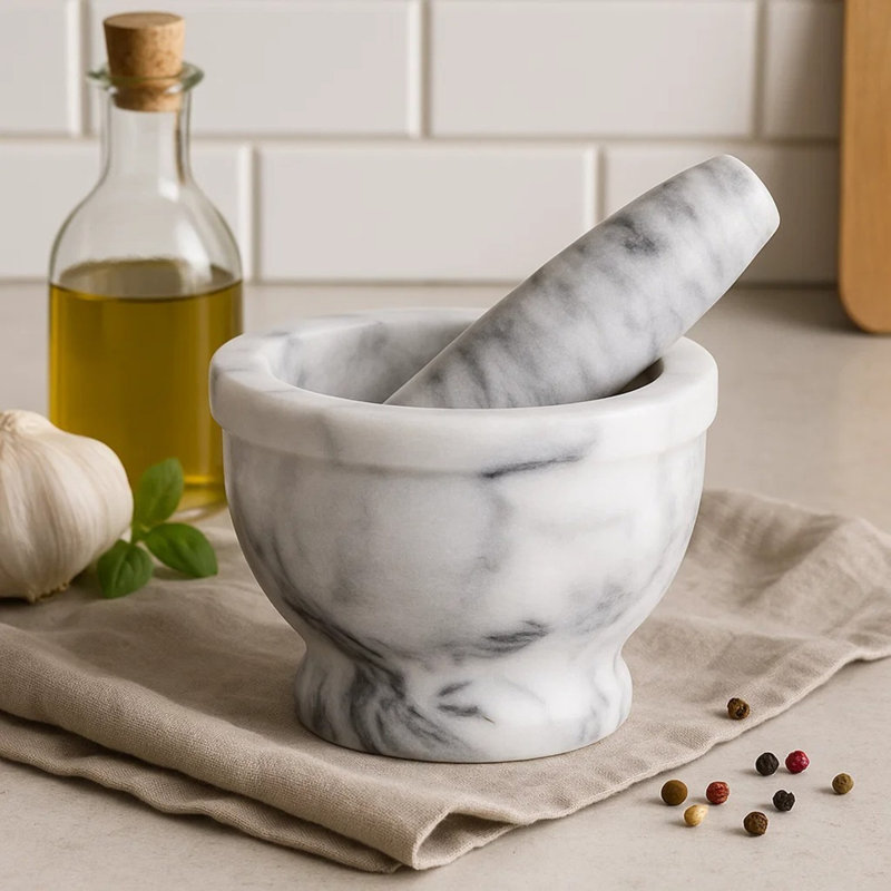 Marble Mortar And Pestle Set