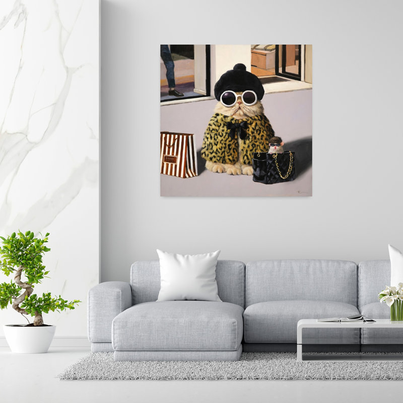 Art urbain contemporain pour chat, H 48 po x l 48 po