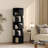 Rotating Bookshelf, 5 Tier Small Bookcase Corner Display Shelf For Small Space Wood Narrow Book Shelf Organizer For Living Room, Black-2079973007