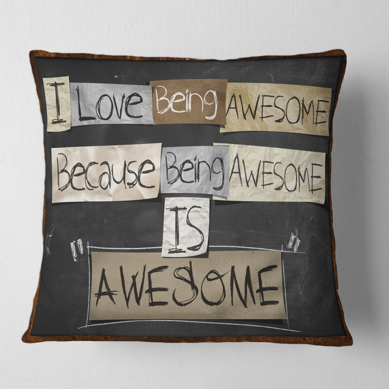 I Love Being Awesome - Coussin rustique, 18" x 18"