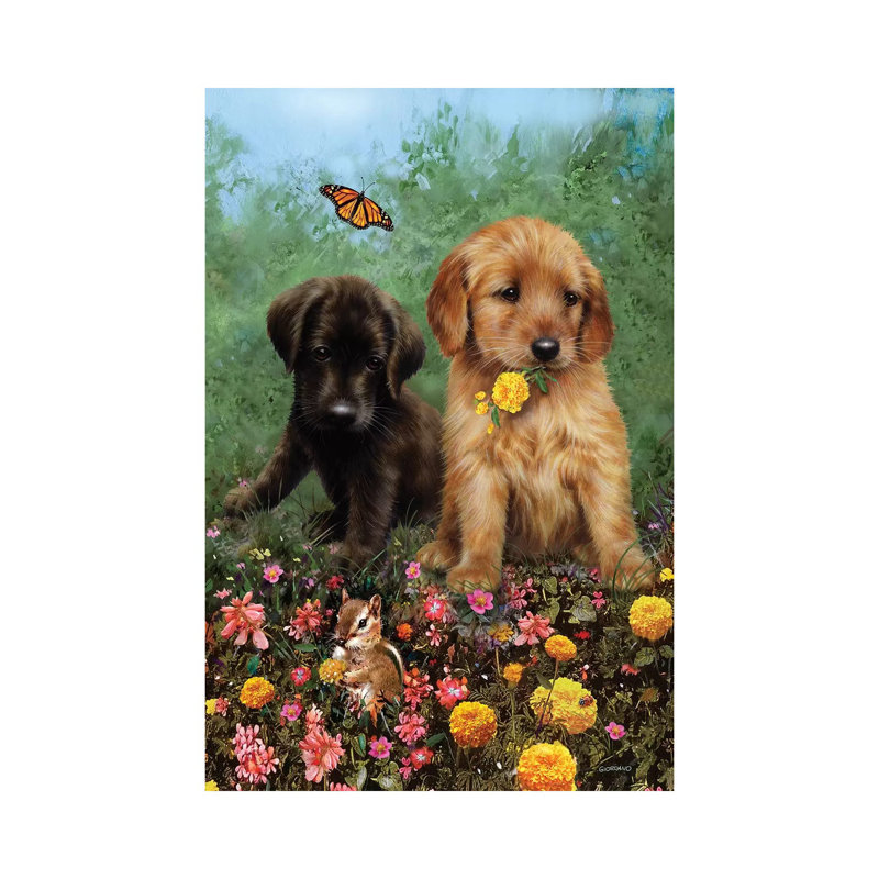 Labs In The Meadow by Giordano Studios - Wrapped Canvas Painting, 66.04 cm H x 45.72 cm W x 3.175 cm D