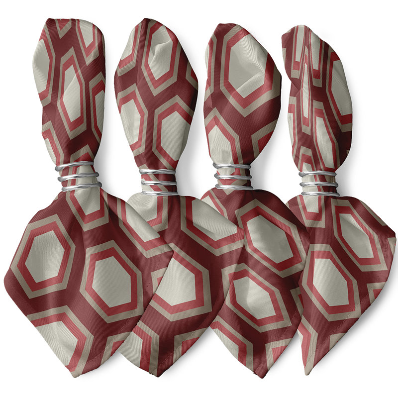 Ensemble de serviettes 4 pièces Alyrica, L 18 po x L 18 po, Rouille / taupe