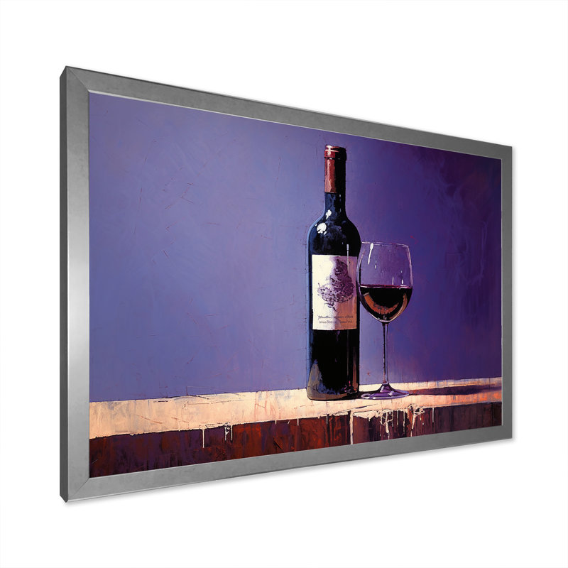 Syrahs Shadow I sur impression sur toile, Cadre simple argenté, H 12 po x l 20 po x P 1 po