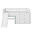 Lit mezzanine double pleine grandeur pour enfants, lit mezzanine double en bois moderne avec rangement coulissant et tiroir, aucun sommier nécessaire
