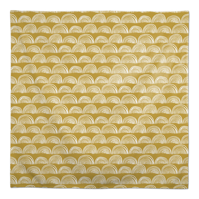 Half Circle Pattern Green 2 Tablecloth, Yellow