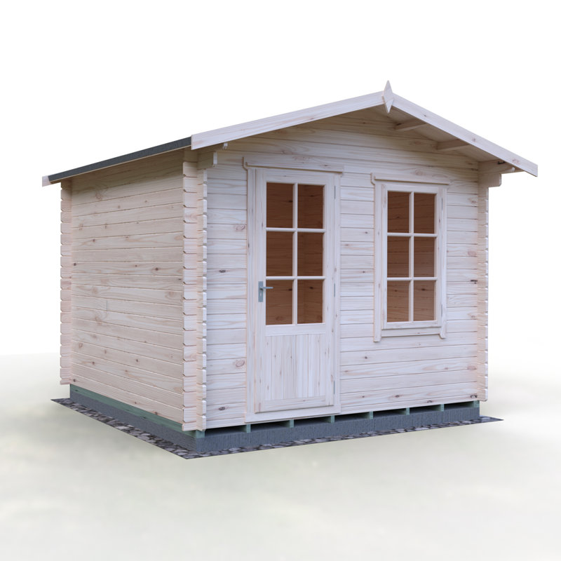 Bucknells 10 ft x 10 ft 28 mm Log Cabin Installed Including Base