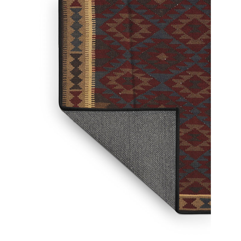 Tapis décoratif rouge de style sud-ouest Wrobel, Rectangle 5 pi x 7 pi