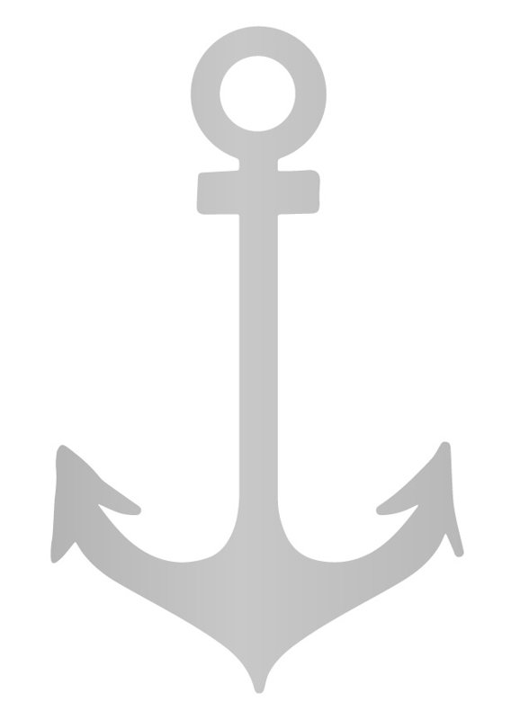 Décalcomanie murale motifs ancrages, H 2,6 po x l 1,6 po x P 0,01 po, Argent
