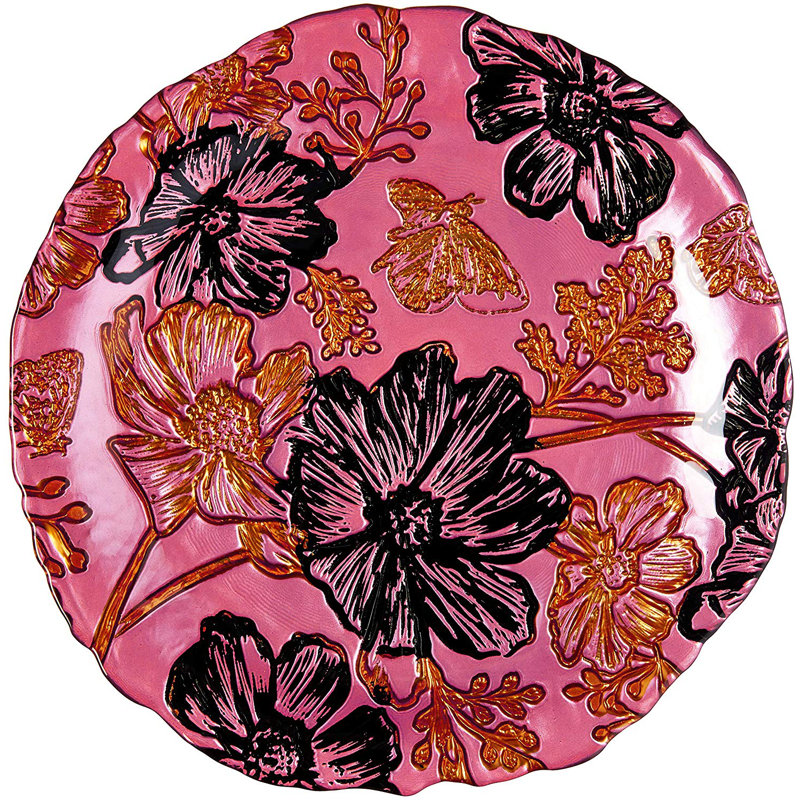 Plaque de hors-d’œuvres 9 po Papillon, Rose