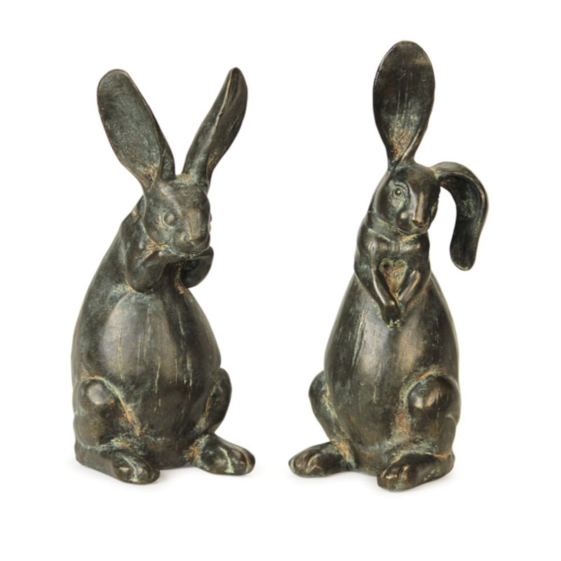 2 Piece Gumbranch Floppy Eared Rabbits Polystone Set