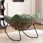 Chaise d'appoint berçante rembourrée Chenille-1979175376
