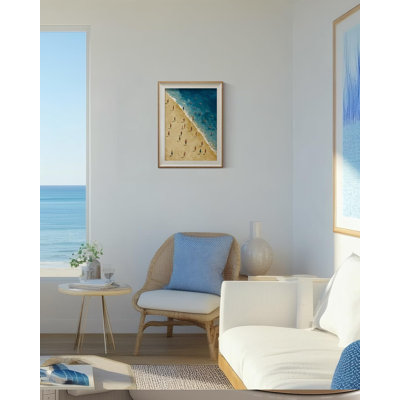 Coastal Beach Scene Framed Wall Art