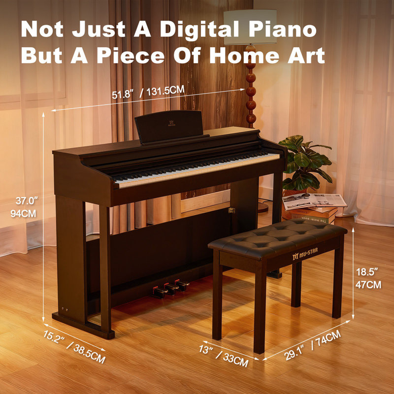 2 Packages Play Music Instrument With Bench, Black