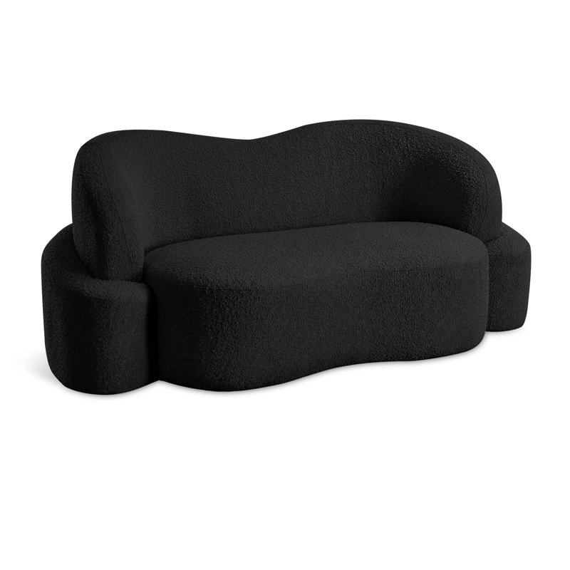 Hooda Upholstered 68'' Loveseat, Black Boucle Fabric