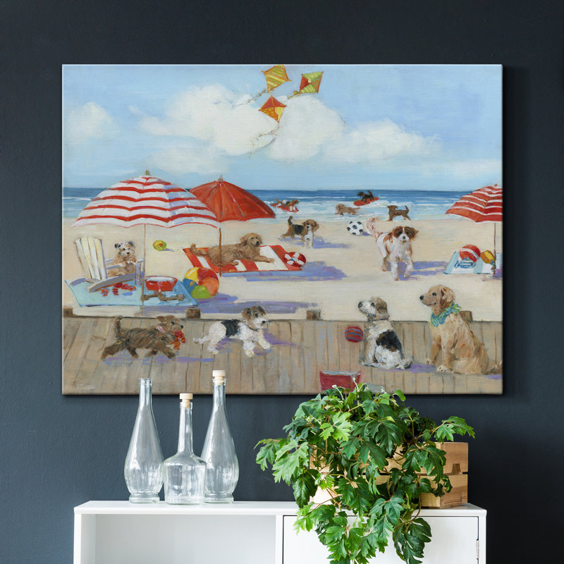 «Beach Bark Park II», reproduction sur toile tendue, H 8 po x l 12 po