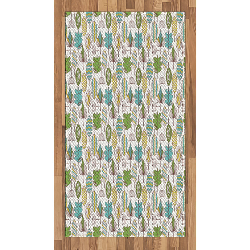 Floral High Density Long Fiber Poly Threads Decorative Area Rug Carpet, Rectangle 2'7" x 5'